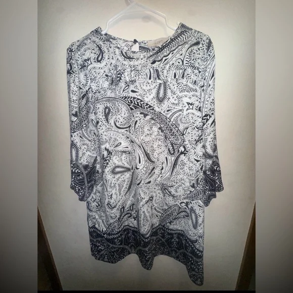 Loft Paisley Shift Long Sleeve Floral Color block Dress Size Small NWOT - Picture 1 of 12